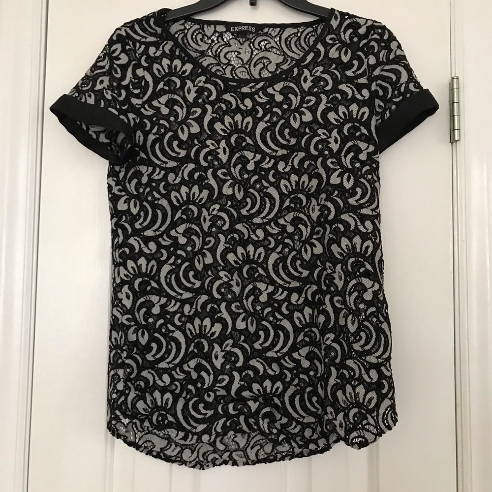 Express lace black blouse